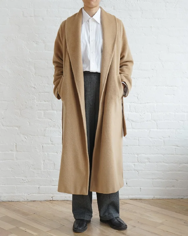 Shawl Collar Belted Wool Coat