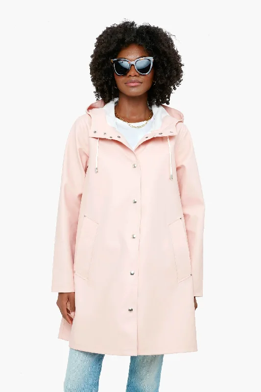 Pale Pink Mosebacke Raincoat Belted Wool Overcoat