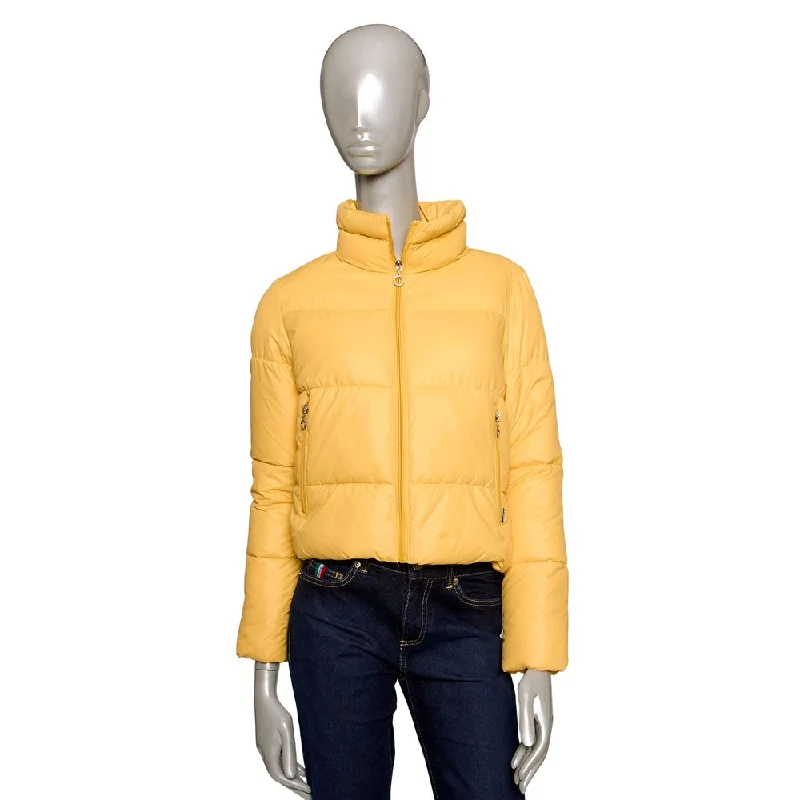 Yellow Polyester Women Jacket Cotton Jacket Linen Jacket Terry Jacket