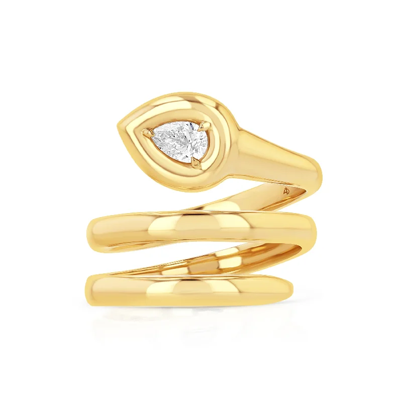 Limited-Stock Jewelry Clearance – Grab Your Favorites Now Pear Coil Ring