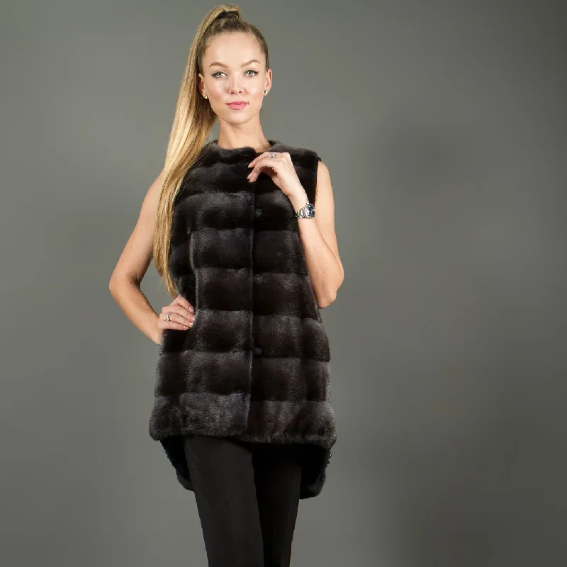 Cashmere and mink fur vest