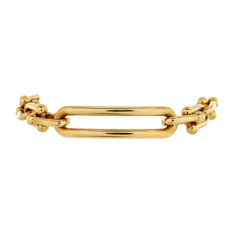 Chic, Trendy, And Affordable Jewelry Sale Hardwear Elongated Link Bracelet 18K Yellow Gold