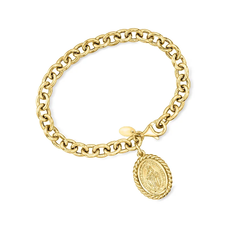 Last Chance To Grab Your Favorite Jewelry At A Discount Ross-Simons Italian 18kt Gold Over Sterling Miraculous Medal Charm Bracelet