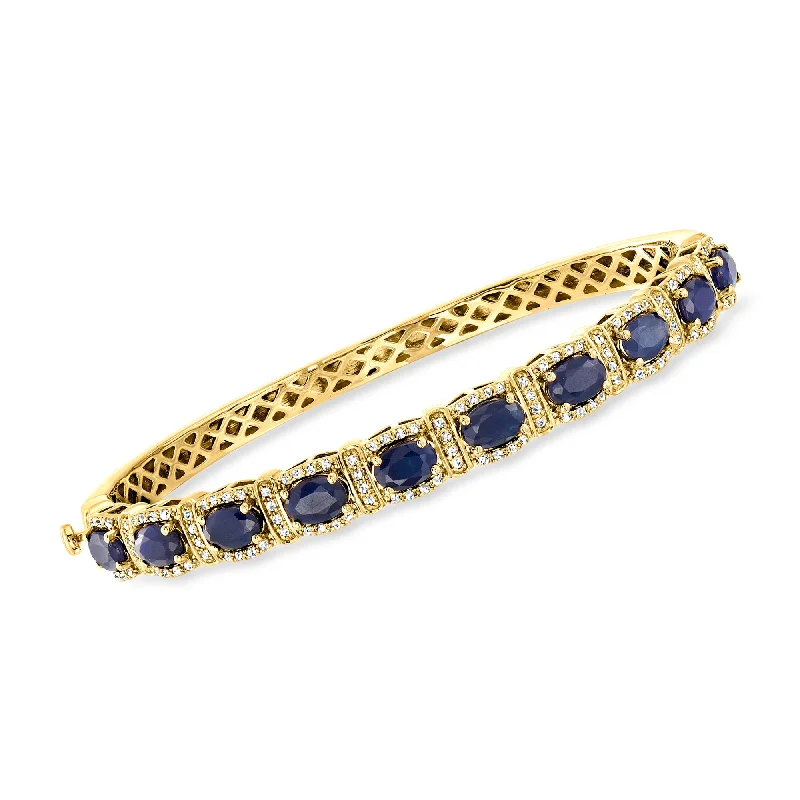 Elegant Designs, Unbeatable Discounts – Shop Jewelry Now Ross-Simons Sapphire and . Diamond Bangle Bracelet in 18kt Gold Over Sterling