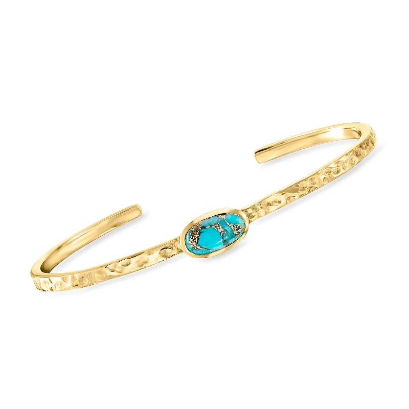 Shop Fine Jewelry With Exclusive Savings Ross-Simons Turquoise Slender Cuff Bracelet