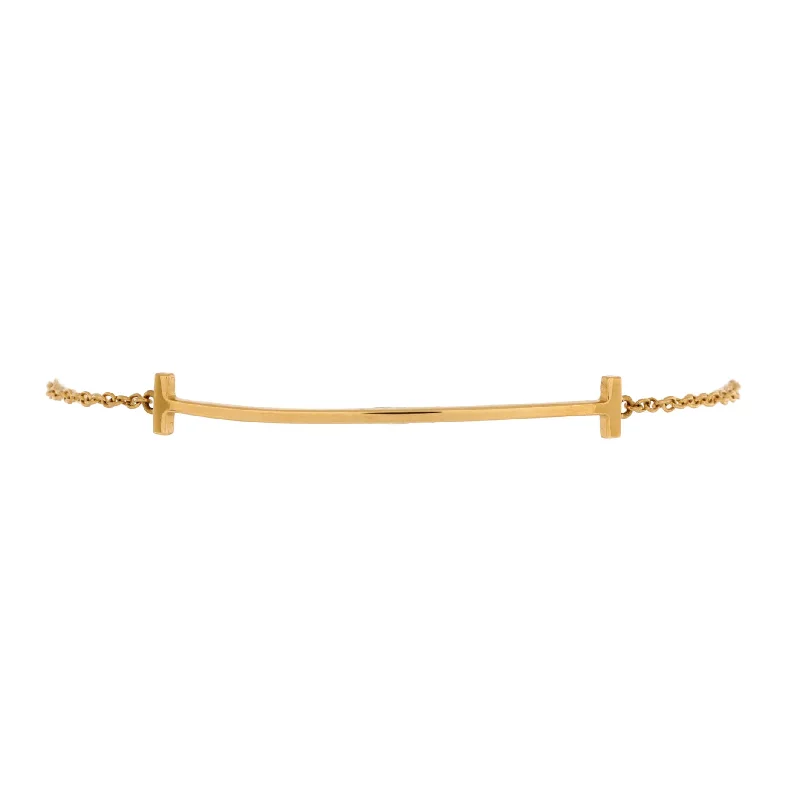 High-Quality Jewelry At A Fraction Of The Cost T Smile Chain Bracelet 18K Yellow Gold Medium