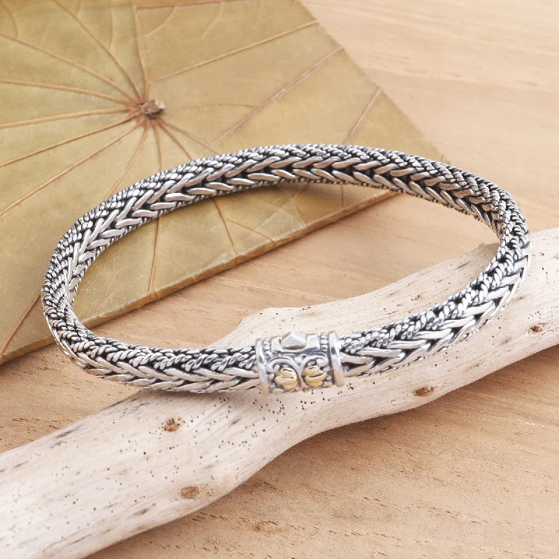 Fine Jewelry, Limited-Time Offers Available Well Known Handmade Sterling Silver and Gold Accented Braided Bracelet