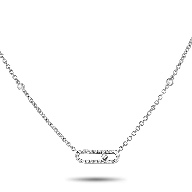 Personalized Engraved Jewelry For Meaningful Gifts LB Exclusive 18K White Gold 0.25ct Diamond Necklace PN15464-W Personalized Engraved Jewelry For Meaningful Gifts LB Exclusive 18K White Gold 0.25ct Diamond Necklace PN15464-W