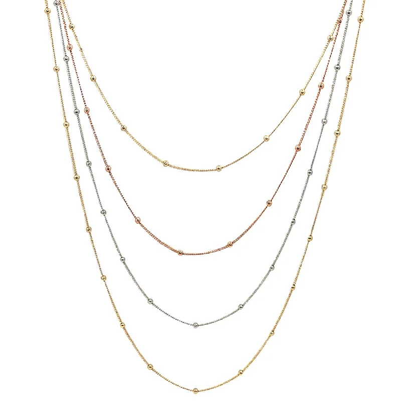 Discover Unique Jewelry With Special Limited-Time Offers TRI COLOR MULTI 4 LAYER NECKLACE Discover Unique Jewelry With Special Limited-Time Offers TRI COLOR MULTI 4 LAYER NECKLACE