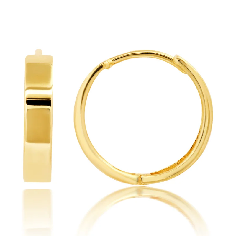 Exclusive Jewelry Sale – Sparkle For Less 14K Yellow Gold 14mm Flat Style Huggie Hoop Earrings with Hidden Post Hinged Closure Exclusive Jewelry Sale – Sparkle For Less 14K Yellow Gold 14mm Flat Style Huggie Hoop Earrings with Hidden Post Hinged Closure