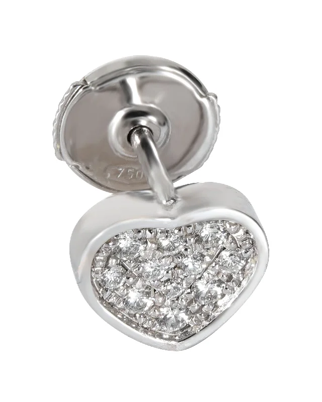 Elevate Your Jewelry Collection With Limited-Time Savings 18k White Gold Chopard My Happy Hearts Diamond Single Stud Earring, 0.12ctw Elevate Your Jewelry Collection With Limited-Time Savings 18k White Gold Chopard My Happy Hearts Diamond Single Stud Earring, 0.12ctw