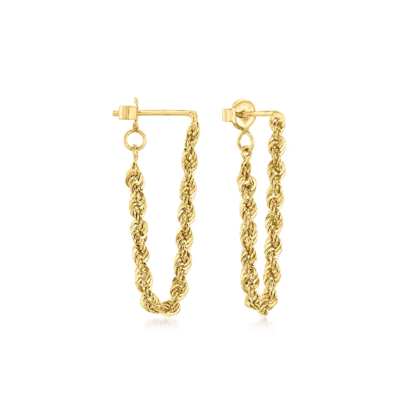 Get The Sparkle You Love At Prices You Adore Ross-Simons 14kt Yellow Gold Endless Rope Chain Drop Earrings Get The Sparkle You Love At Prices You Adore Ross-Simons 14kt Yellow Gold Endless Rope Chain Drop Earrings