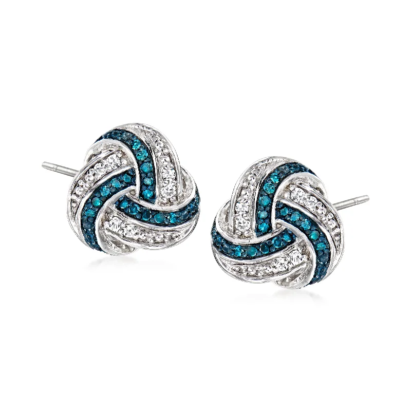 Flash Sale On Exquisite Jewelry – Don't Miss Out Ross-Simons Blue and White Diamond Love Knot Earrings in Sterling Silver Flash Sale On Exquisite Jewelry – Don't Miss Out Ross-Simons Blue and White Diamond Love Knot Earrings in Sterling Silver