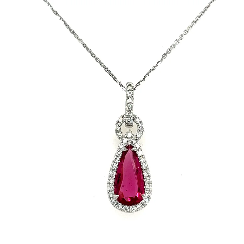 Luxury Jewelry At Unbeatable Discounts Bremer Jewelry 18K White Gold Pear Shape Spinel and Diamonds Drop Pendant (2.55ctw) Luxury Jewelry At Unbeatable Discounts Bremer Jewelry 18K White Gold Pear Shape Spinel and Diamonds Drop Pendant (2.55ctw)