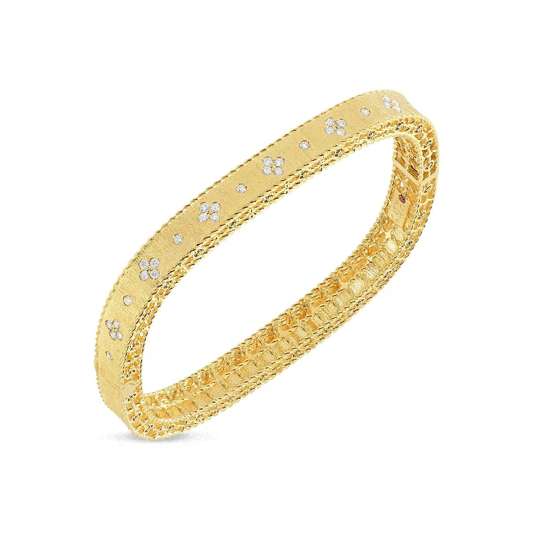 Don't Miss Out On Jaw-Dropping Jewelry Discounts Satin Finish Slim Fleur de Lis Diamond Princess Bangle