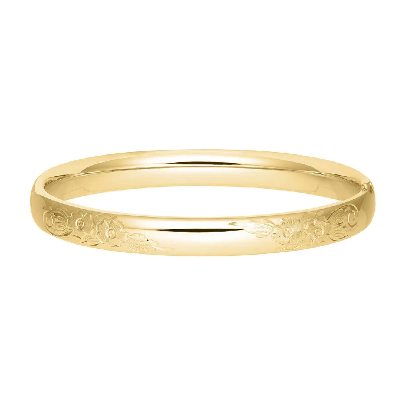 Discounted Jewelry For A Glamorous Look Adult 14K Gold Filled Diagonal Signet 8mm Bangle