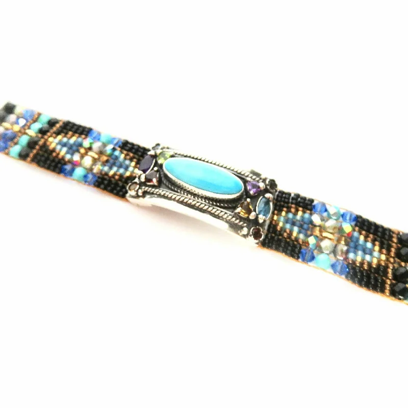 Affordable Glamour – Premium Jewelry For Less Chili Rose Cowgirl Bracelet  Jet & Turquoise  Gemstone Bracelet