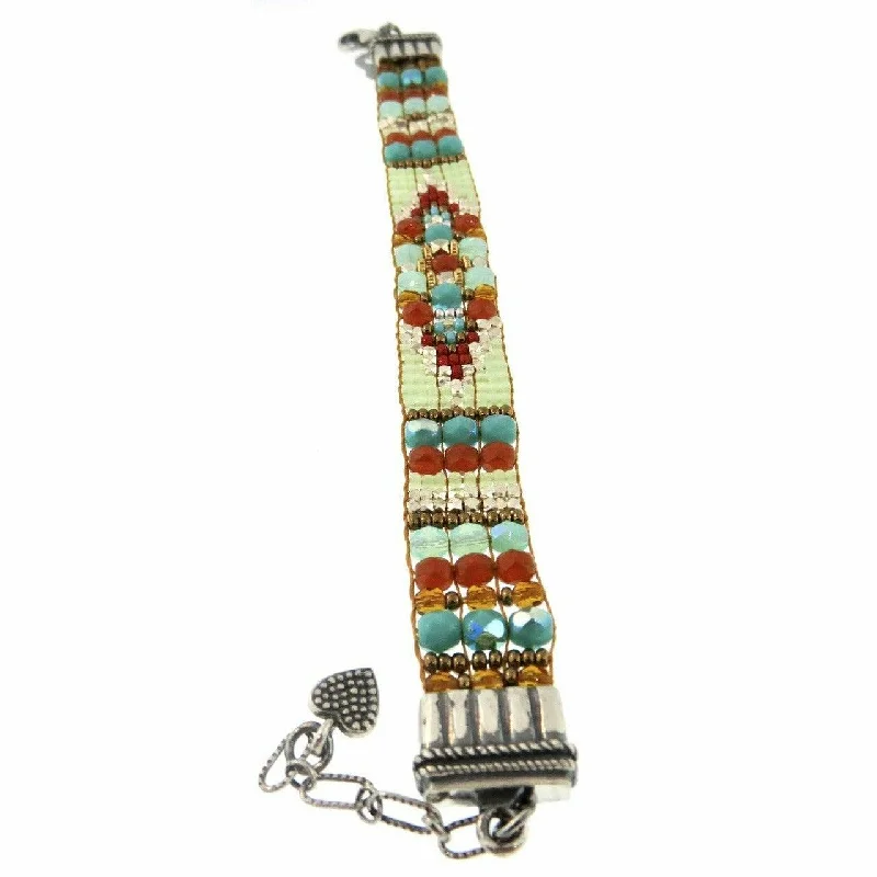 Jewelry Sale Bonanza – Grab Your Sparkle Now Chili Rose TIffany  Desert Brown & Turquoise Beaded  Bracelet