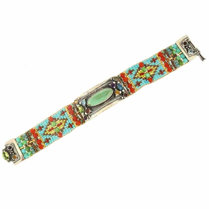 Unmissable Discounts On Timeless Jewelry Pieces CHILI ROSE TURQUOISE  AND RED  DESERT COWGIRL GEMSTONE BRACELET
