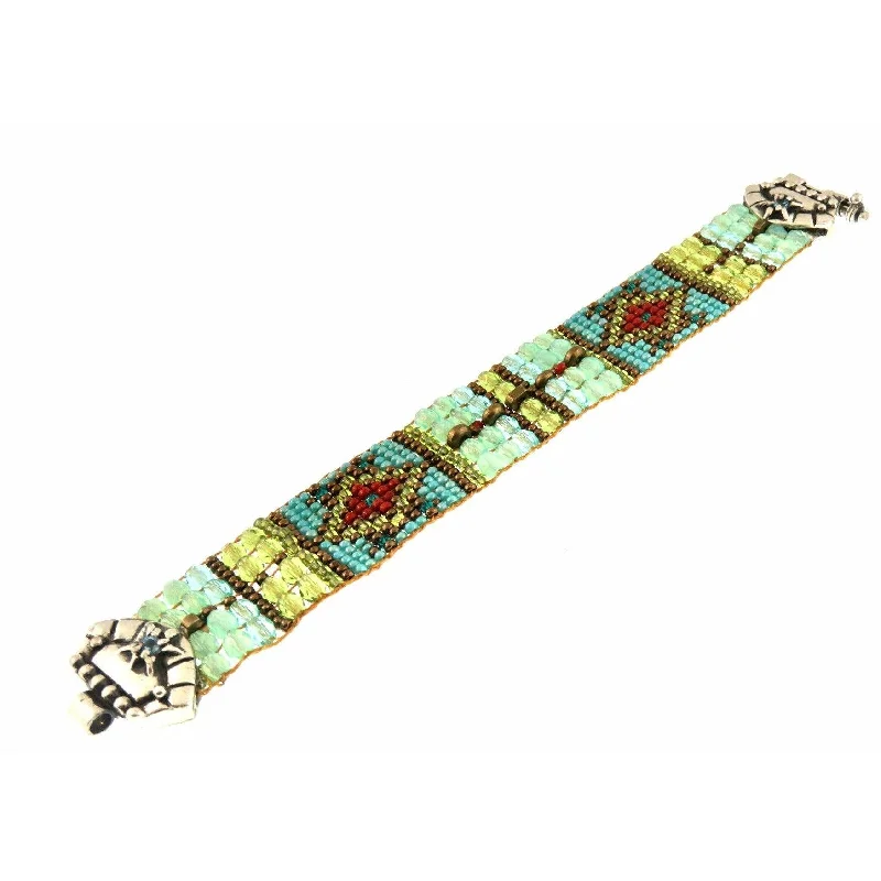 Big Discounts On Elegant Jewelry Collections Chili Rose "Aqua Turtles"  Silver Tip Bracelet