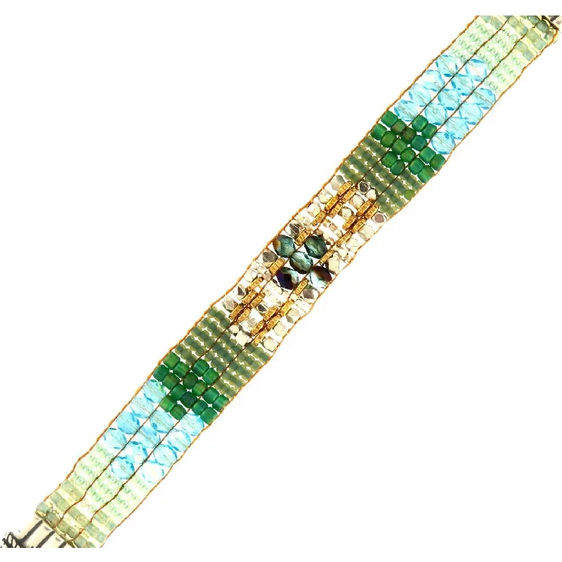 Limited-Time Jewelry Discounts – Shine Without The Splurge Chili Rose  "Green Ombre with Pearl " Tiffany  Bracelet