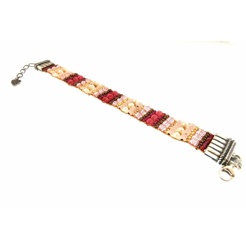 High-Quality Gemstone Jewelry For Special Occasions Chili Rose  "Pink and Pearl Pillow " Tiffany  Bracelet by Adonnah Langer