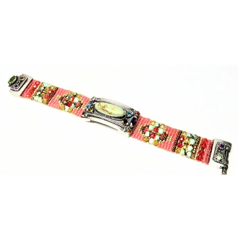 Huge Savings On Timeless Jewelry Collections Chili Rose Cowgirl Bracelet  with Aussie Lime Pink Coral
