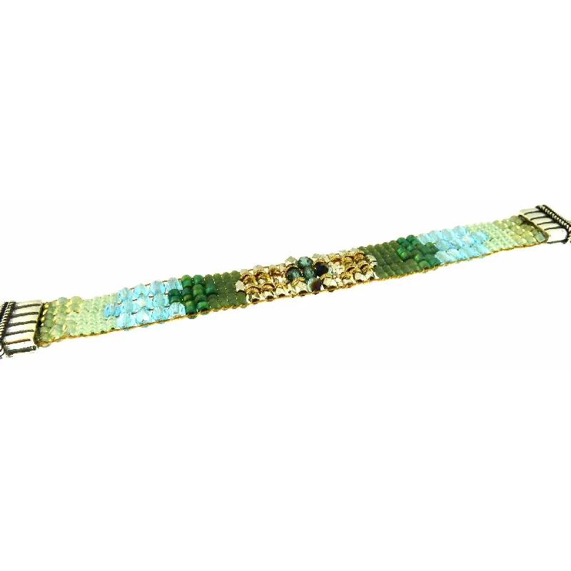 Versatile Layering Jewelry For Effortless Chic Chili Rose  "Blue Dreams Ombre " Tiffany  Bracelet by Adonnah Langer