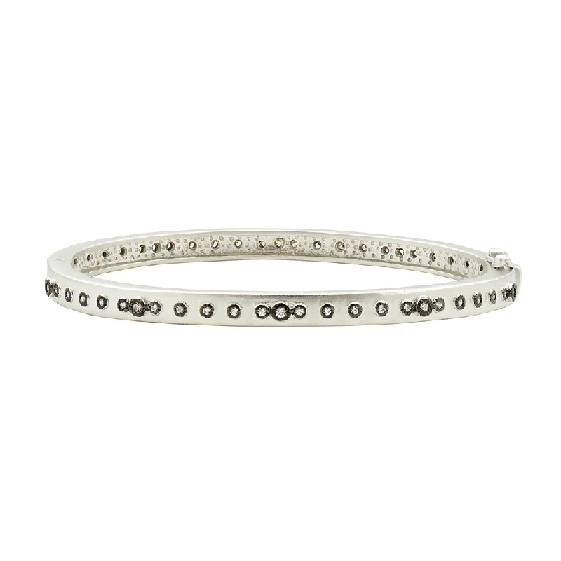 Shop Modern Jewelry Collections With Exclusive Discounts Freida Rothman Mini Stud Bezel Stone Eternity Hinge Bangle