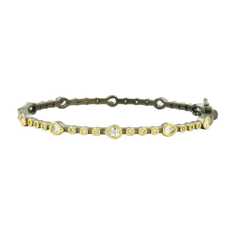 Personalized Engraved Jewelry For Meaningful Gifts Freida Rothman Teardrop Station Hinge Bangle