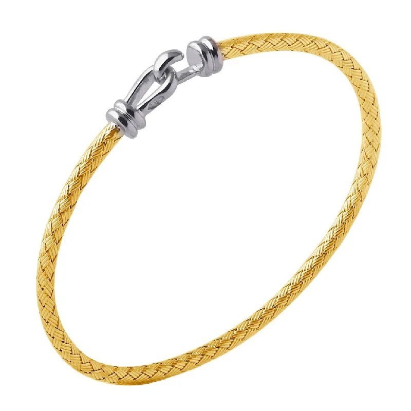 Discounted Luxury Jewelry – Shine Without The Splurge Gold Plated Silver 3mm Mesh Bangle
