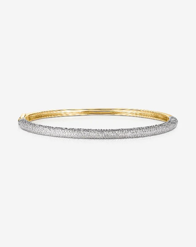 Stunning Statement Jewelry, Unbeatable Discounts Pavé Diamond Stackable Gold Cloud Bangle
