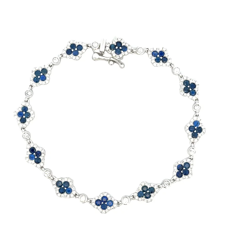 Bohemian-Inspired Jewelry For Free-Spirited Fashion Quatrefoil and Diamond Bracelet in White Gold