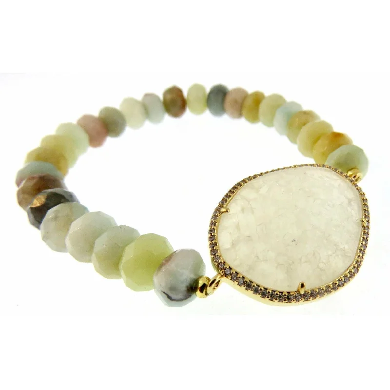 Shop Signature Jewelry Styles At Exclusive Prices TAI Amazonite Moon Stone Organic Shape Beaded Stretch Bracelet