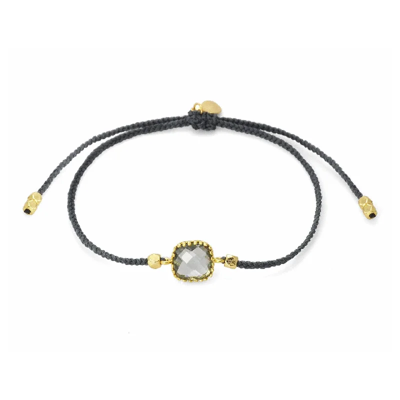 Must-Have Jewelry Pieces At Reduced Prices TAI Braided Nylon with Square Glass Charm Bracelet