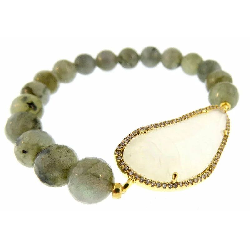 Don't Miss These Dazzling Jewelry Discounts TAI Labradorite Rock Crystal  Moon Stone  Beaded Stretch Bracelet