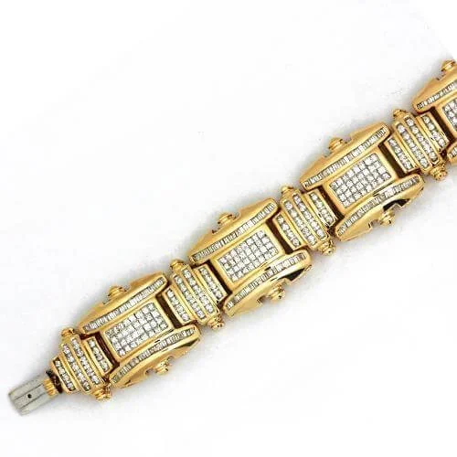 Don't Miss Out On Jaw-Dropping Jewelry Discounts 14KY 8.10CTW PC DIAMOND MENS BRACELET