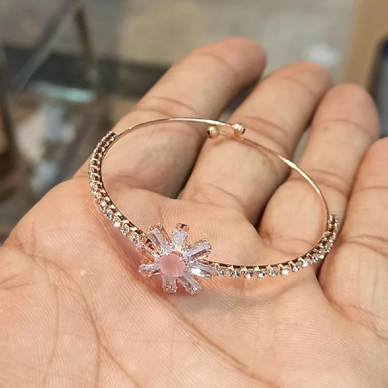 Timeless Elegance At Unbelievable Discounts Manisha Jewellery Rose Gold Plated Austrian Stone Adjustable kada